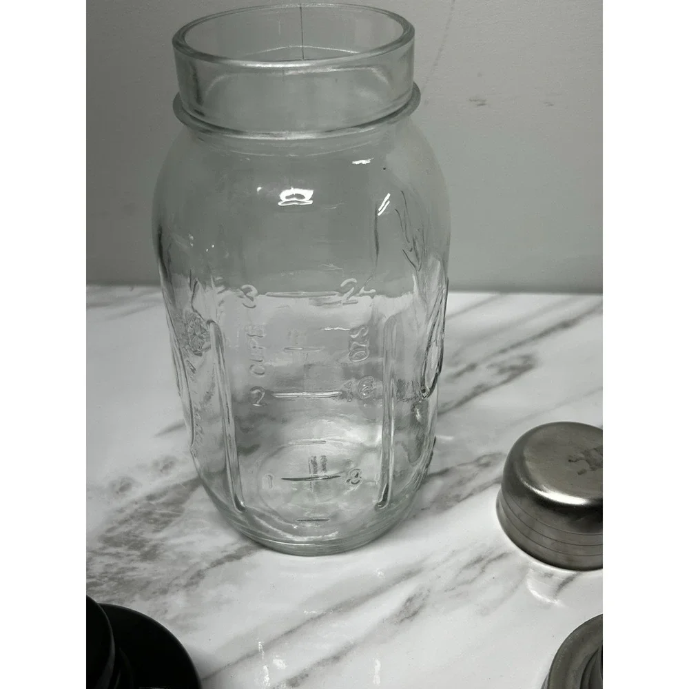 Vintage Mason Cheers Jar Cocktail Shaker With Strainer Lid